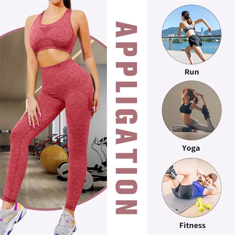 Set Sport Femei 2 Piese - Colanti +bustiera PUSH-UP