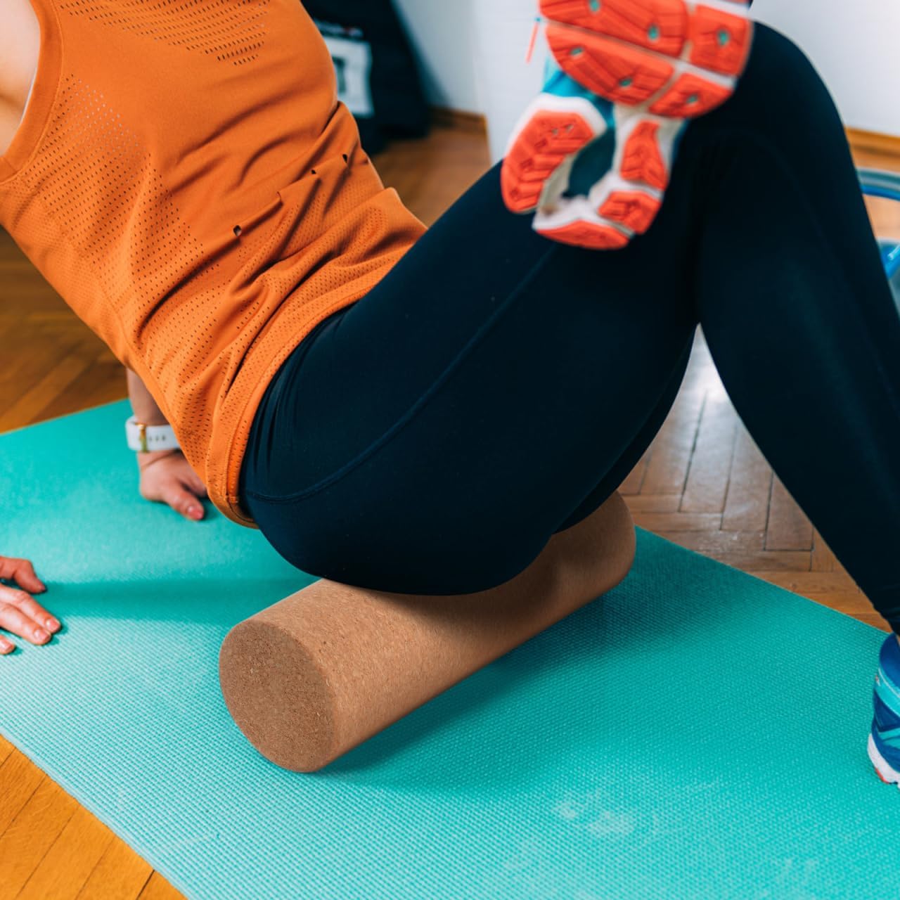Roller Rece pentru Masaj din Plută Naturală – Yoga, Fitness și Recuperare Musculară