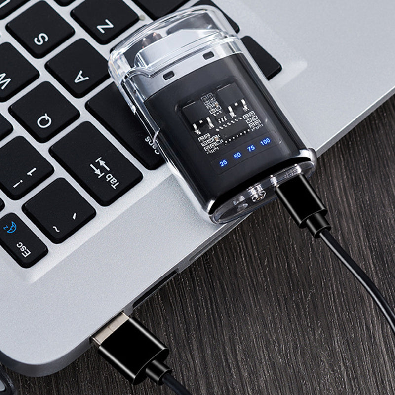 Brichetă Plasma Dublu Arc – Reîncărcabilă USB, Impermeabilă, Transparentă