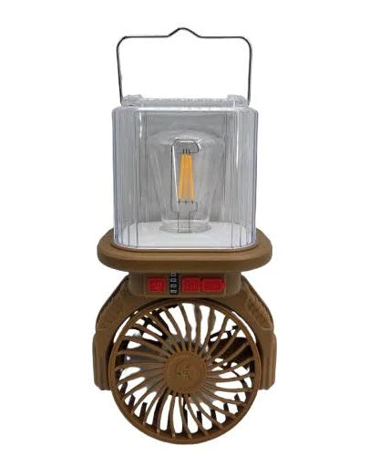 Ventilator Portabil de Camping cu Panou Solar și Baterie Litiu – Lumină LED 2-în-1, Rezistent la Apă IP66, 5000K Lumină Naturală