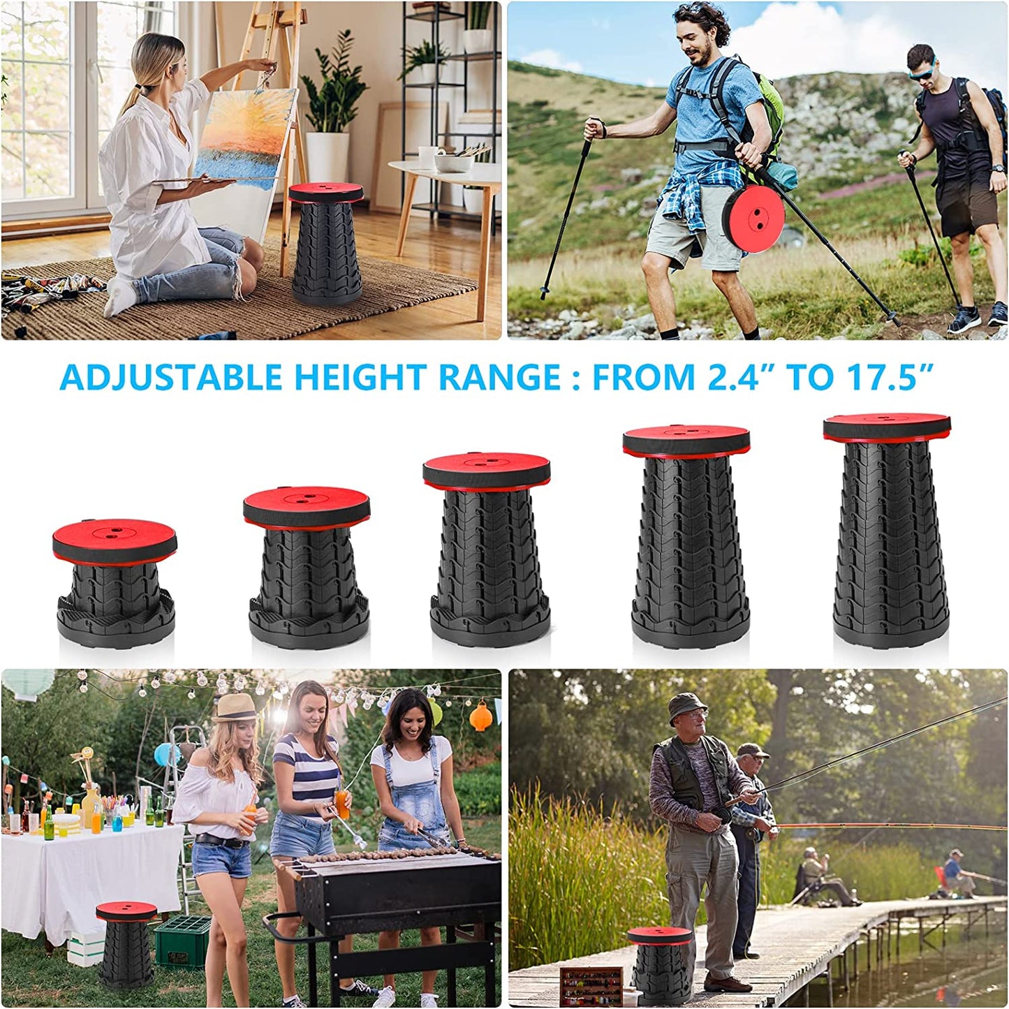 Scaun Pliabil Telescopic Portabil – Camping, Pescuit & Grădină