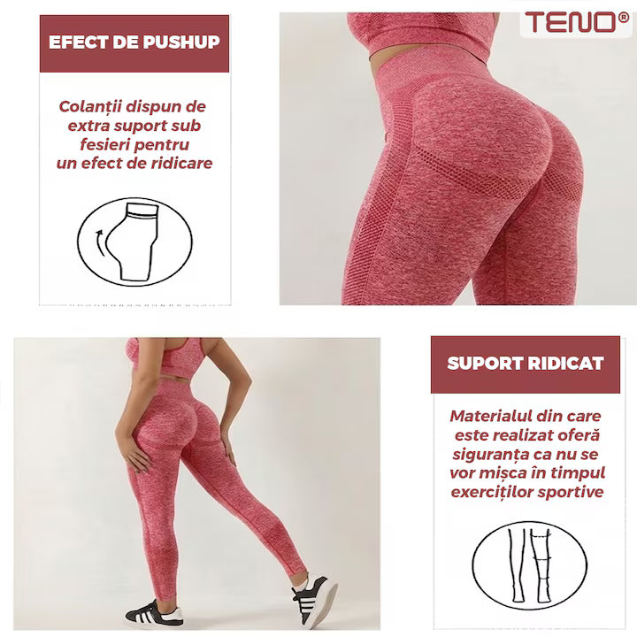 Set Sport Femei 2 Piese - Colanti +bustiera PUSH-UP